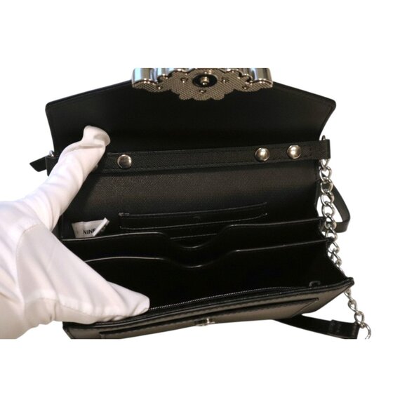 Nine West Embellished Crossbody Black Wallet on Chain Date-night Aesthetics - Picture 5 of 6